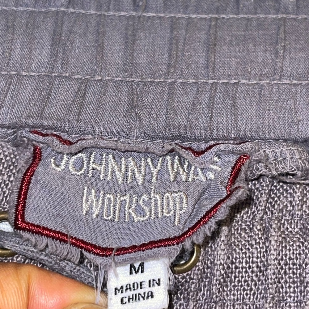 Johnny Was Linen Embroidered Crop Pants size Medium - Picture 9 of 10